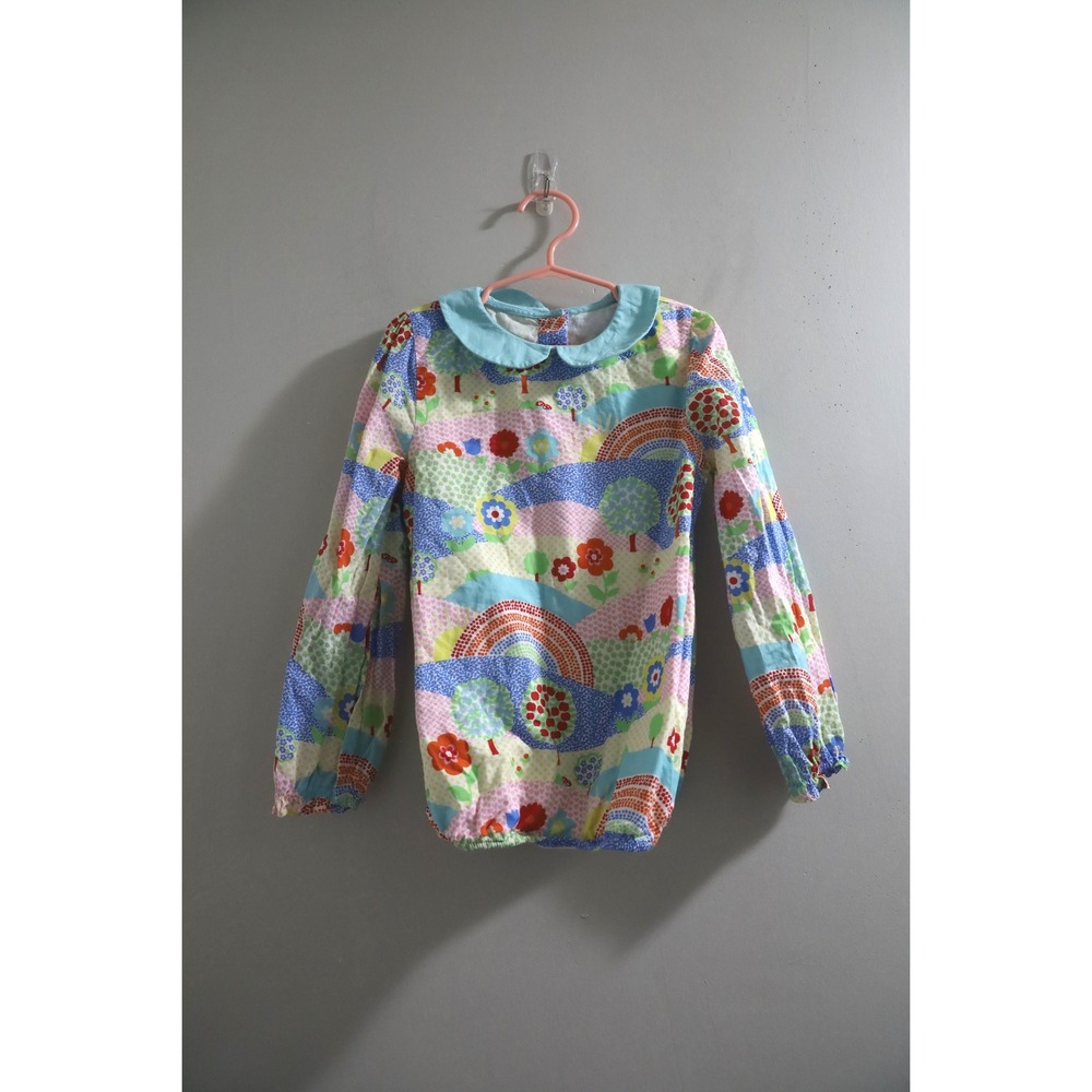 Little Bird Little Girls 5-6 Years Rainbow Tree Print‎ Collared Shirt